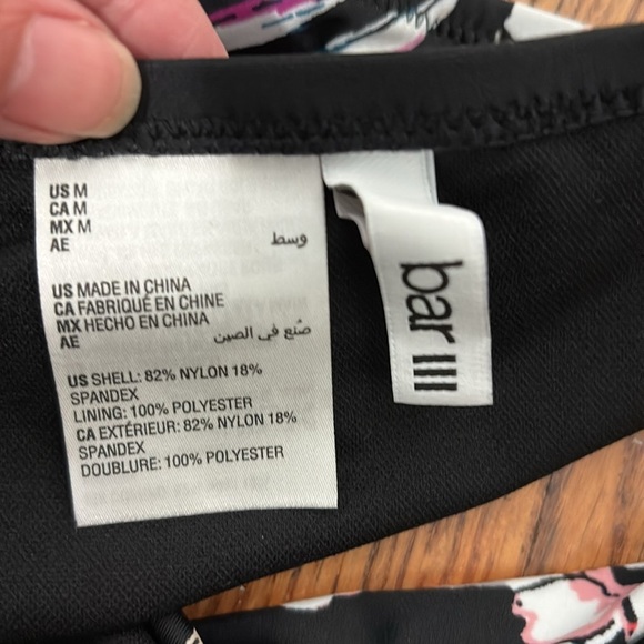 Bar III Floral-Print Hipster Bikini Bottoms Black Tropical Escape Medium NWT - Picture 5 of 7